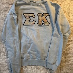 SIGMA KAPPA STITCHED ON Essentials Sky Blue Crewneck Sweater